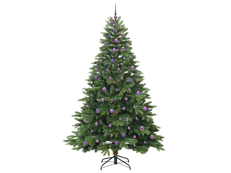  Sapin de noël artificiel, arbre de noël avec 300 led vert 240 cm pe et pvc shl2896  - Conforama D