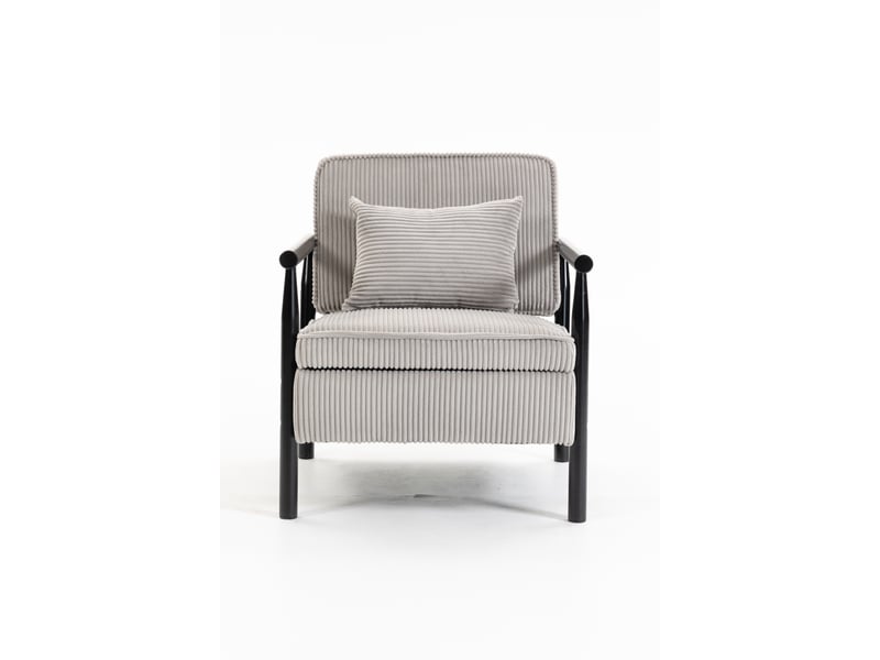 Fauteuil de lecture,83x66x73 cm,avec rangement,velours,gris clair - Conforama D