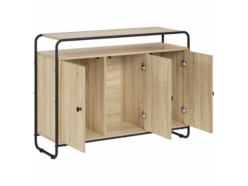  Buffet salon, buffet de rangement chêne sonoma 102x35x75 cm bois d'ingénierie shl2009  - Conforama C