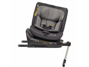 Siège auto enfant pivotant 360 degrés 40-150 cm gris en tissu, isofix i-size avec inclinaison réglable