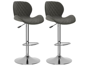 Lot de 2 tabouret de bar, chaise de bar gris foncé velours shl63672