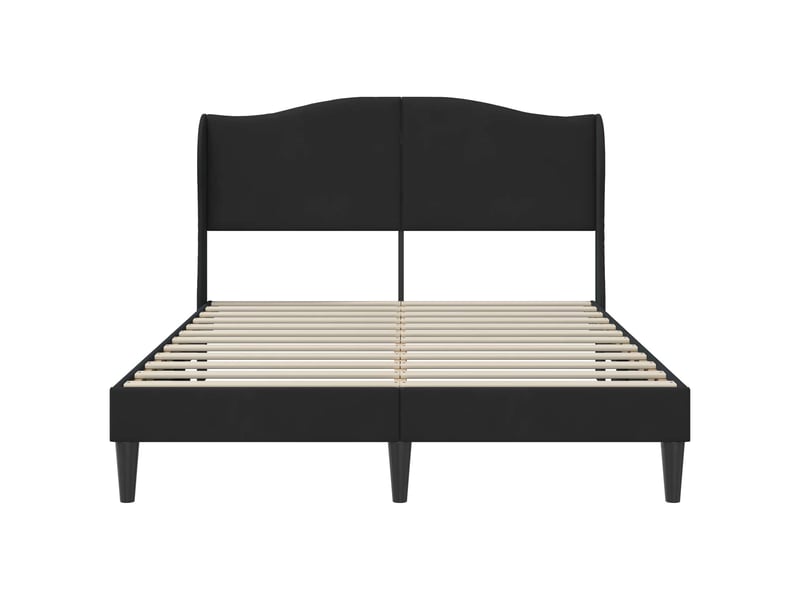 Lit double- lit adulte - cadre de lit avec tête de lit noir 120 x 190 cm velours - Conforama C