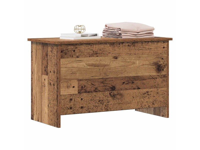 Coffre de rangement avec stockage bois ancien 80x40x50 cm - Conforama C