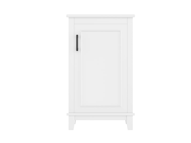  Meuble vasque salle de bain blanc 51 cm avec lavabo céramique intégré et étagères réglables  - Conforama A
