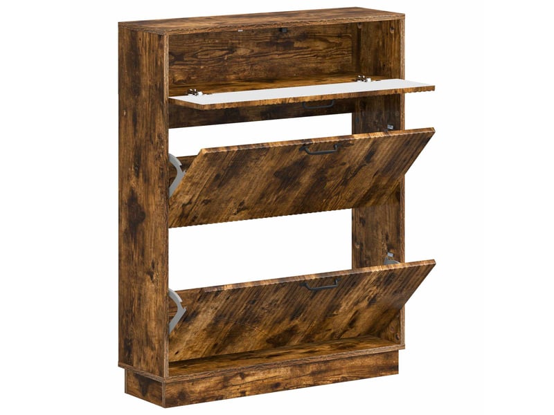  Meuble à chaussures, armoire à chaussures hoorn 78x24x100 cm bois d'ingénierie shl5541  - Conforama C