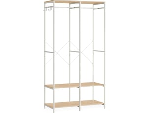 Armoire de rangement portable avec étagères et tringle 40 x 94,5 x 180 cm style moderne en aggloméré beige 12_0011401