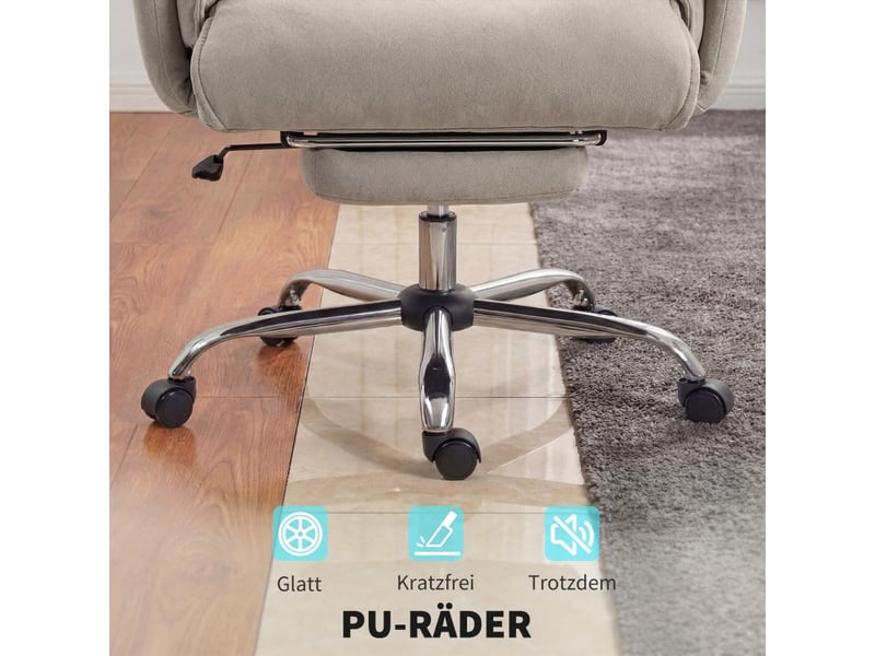  Fauteuil de bureau corian inclinable réglable repose-pieds gris clair  - Conforama E