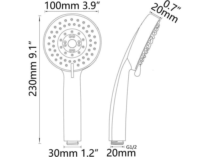  Or bs144 bath rainfall spray pommeau de douche à main pommeau de douche universel  - Conforama B