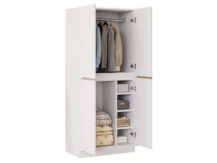 Armoire 4 porte(s) battante  0 tiroir(s) <strong>MERAX</strong> <strong>armoire blanc</strong> coloris blanc largeur 70 cm