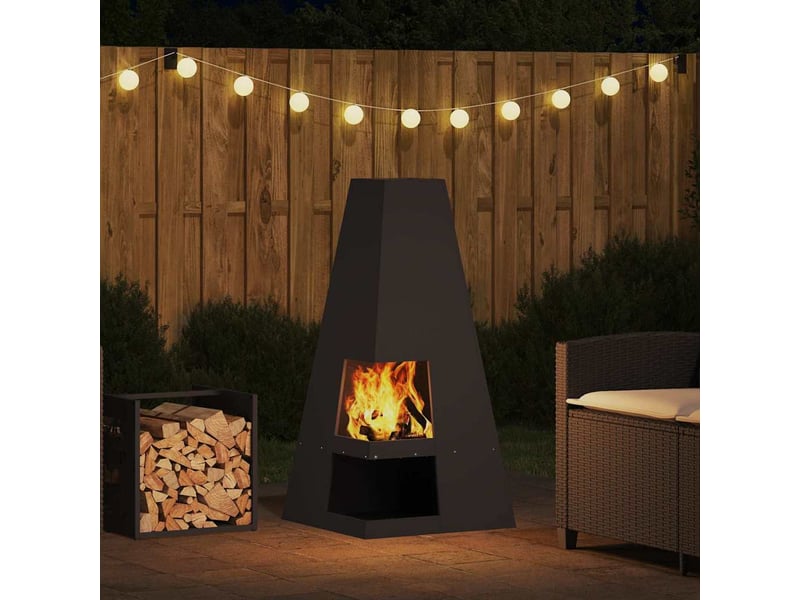  Brasero exterieur, foyer camping noir 50x50x100 cm acier patiné shl31668  - Conforama C