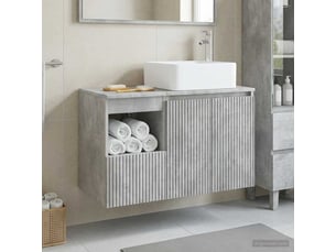 Ensemble de mobilier de salle de bain 2 pc gris béton cf64151