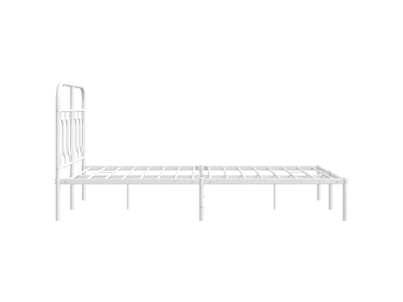 Lit double- lit adulte - cadre de lit métal sans matelas et tête de lit blanc 120x190 cm - Conforama D