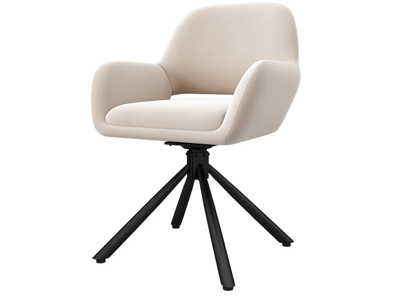 Chaises de salle à manger lot de 2 pivotantes avec accoudoirs - lpospi - dossier enveloppant, velours beige - Conforama A