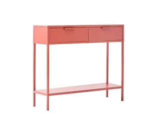 Nordlys - table console en métal 2 tiroirs metal terracotta
