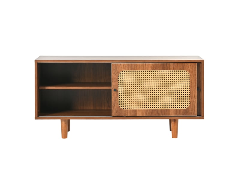  Ensemble buffet en rotin et meuble à chaussures, rangement couleur noyer pour salon  - Conforama A