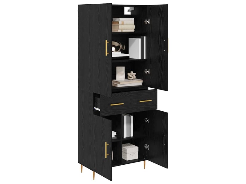  Buffet - haut armoire chêne noir 69,5 x 34 x 180 cm bois d'ingénierie  - Conforama C