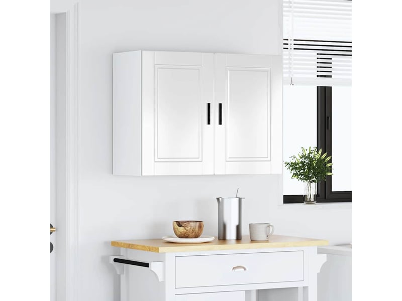 Armoire murale de cuisine porto blanc brillant bois ingénierie shl5101 - Conforama D