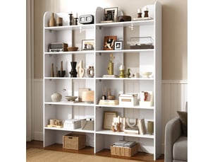 Bibliotheque coloris blanc 5 étagère(s) <strong>BEAOK</strong> <strong></strong> - 25 cm x 160 cm