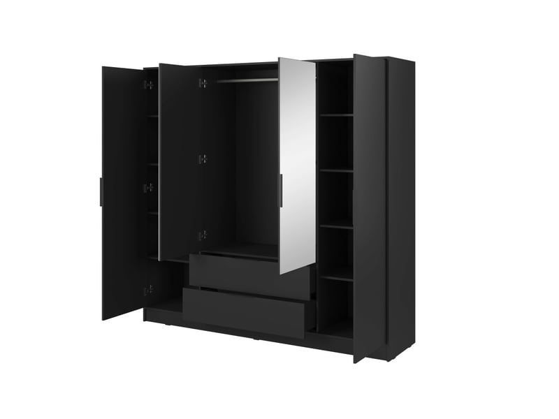  Mirage - armoire 2 tiroirs et 4 portes dont 2 miroirs 206cm  - Conforama D