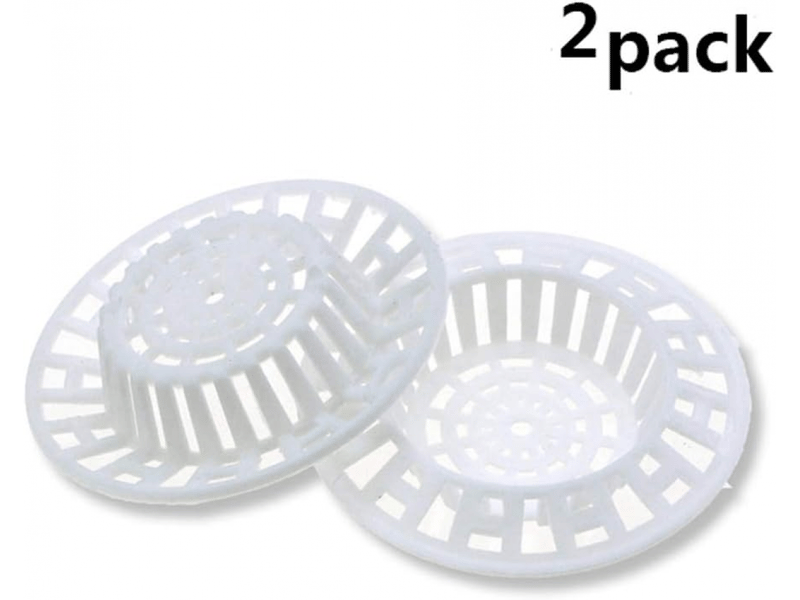  Jeu de 2 filtres d'évier de cuisine en plastique pour salle de bain - 7 cm - blanc - économique et durable  - Conforama E