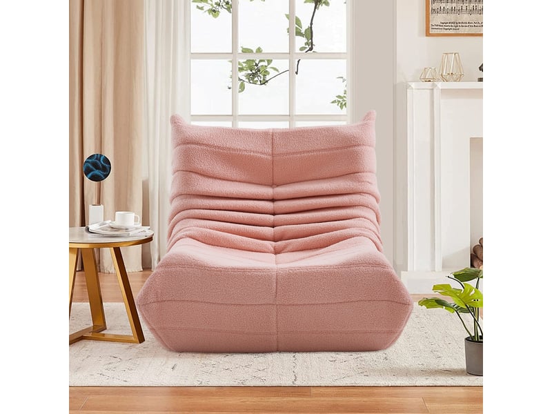 Fauteuil paresseux pour salon , canapé paresseux ,fauteuil poire , 86x65x75cm , moderne scandinave , rose ,velours , confortable - Conforama W