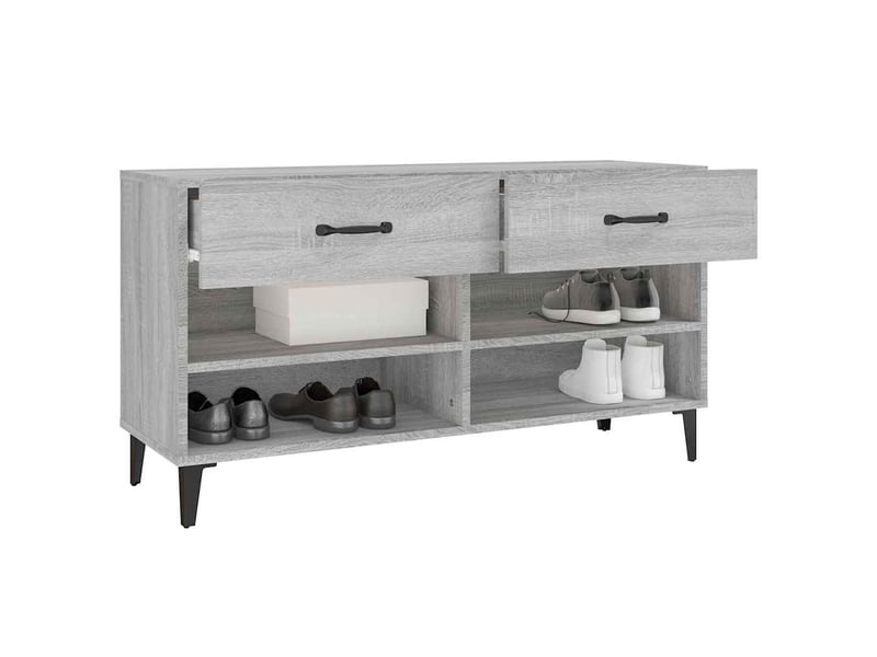  Armoire à chaussures sonoma gris 102x35x55 cm bois d'ingénierie shl2785  - Conforama E