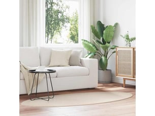Tapis de salon - tapis de surface ovale huarte beige 120 x 170 cm 100% polyester