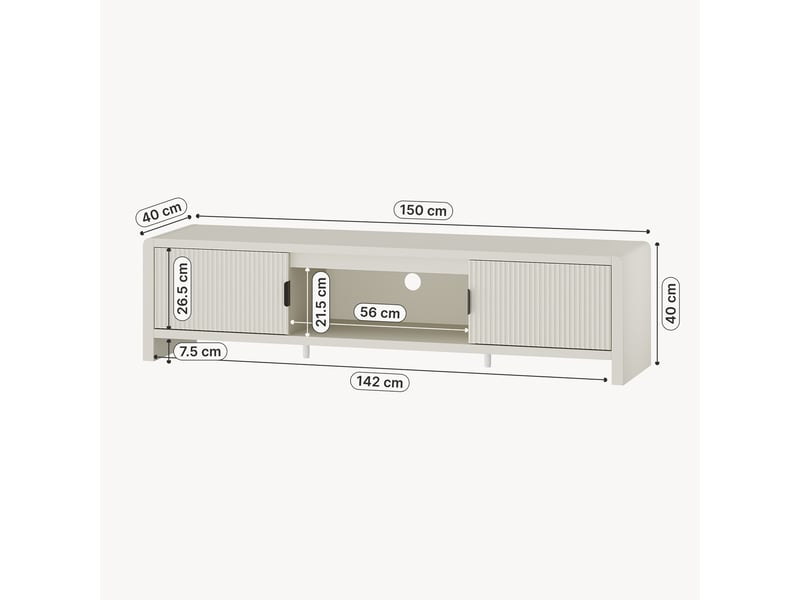  Meuble tv lukkodso 150 x 40 x 40 cm beige [en.casa]  - Conforama C