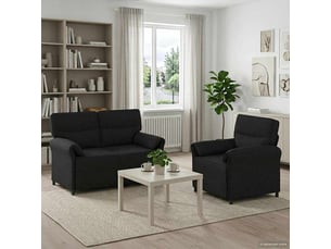 Ensemble de canapés 2 pcs noir tissu shl15469