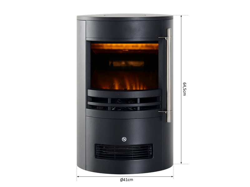  Cheminée électrique avec chauffage, noire, effet flammes led et 9002000 w  - Conforama D