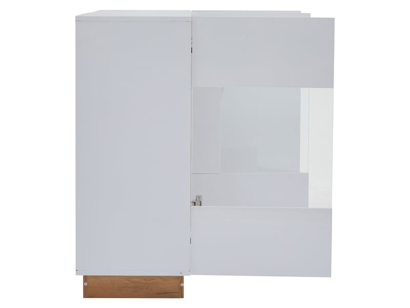 Buffet avec 3 portes et éclairage led pour salon en panneaux de particules 138×38,5×90,5 cm blanc - Conforama D