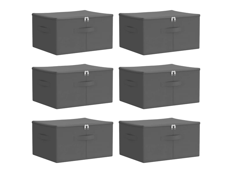  Boîte de rangement 6 pcs tissu intissé 43x34x23 cm 33,6 l shl10470  - Conforama A