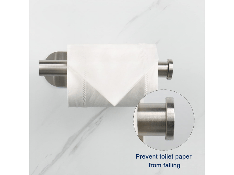 Lot de 1 rouleau de papier toilette argenté, rouleau de papier toilette mural et rouleau en acrylique inoxydable auto-adhésif  - Conforama D