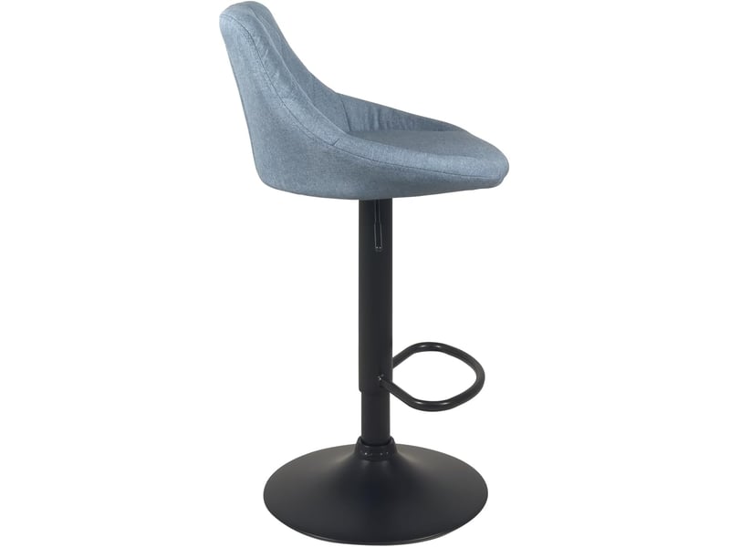  Lot de 2 chaises de bar réglables pivotantes luti en tissu matelassé bleu avec pied noir 477-LUTI - Conforama D