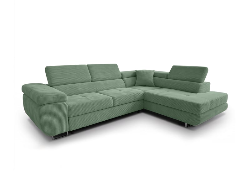  Canapé d'angle convertible konak 276 cm avec coffre – vert sauge Konak - Conforama A