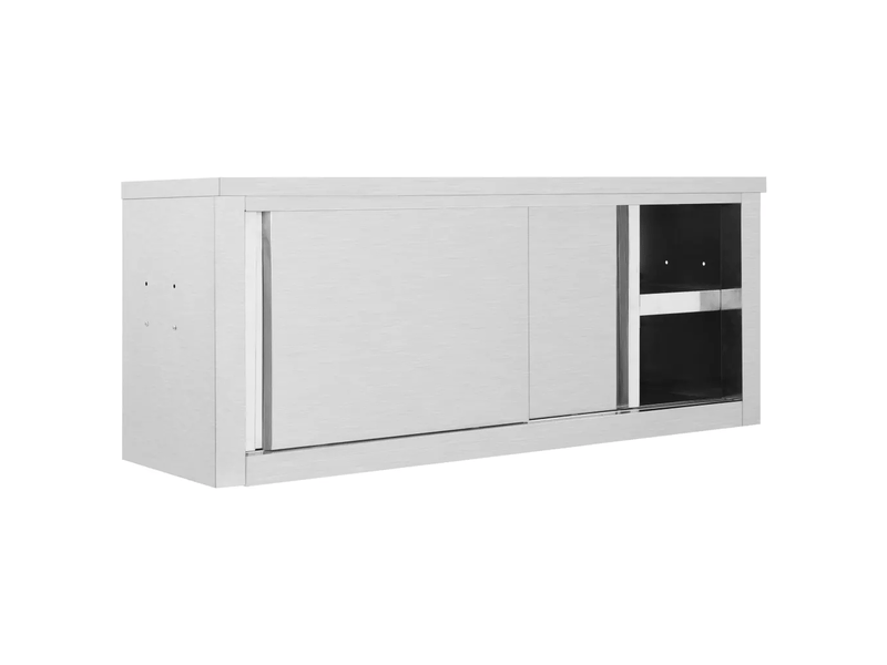  Armoire de cuisine murale avec portes coulissantes 120 x 40 x 50 cm design hygiénique rangement facile à nettoyer en acier inoxydable 02_0046015  - Conforama C