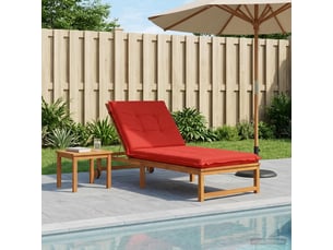 Coussin de transat, coussin pour bain de soleil gemert 100 % polyester rouge 190 x 80 x 9 cm cf56189