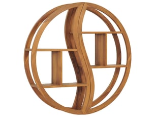 Étagère murale, étagère suspendue yin yang 100x20x100 cm bois de teck massif cf42701