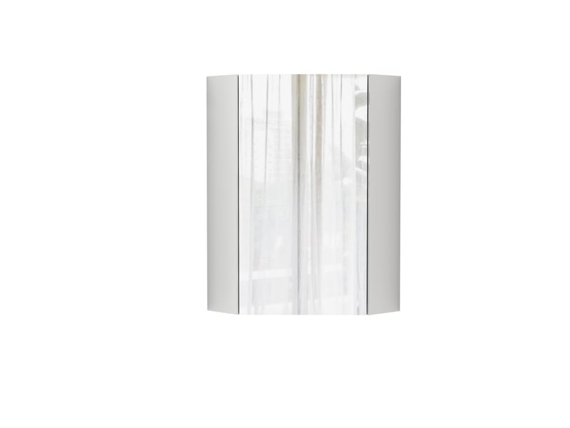  Armoire de bain d’angle murale avec 3 miroirs, charnières amorties et étagères, blanche 32,5 × 32,5 × 55,6 cm  - Conforama A