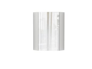 Armoire de bain d’angle murale avec 3 miroirs, charnières amorties et étagères, blanche 32,5 × 32,5 × 55,6 cm