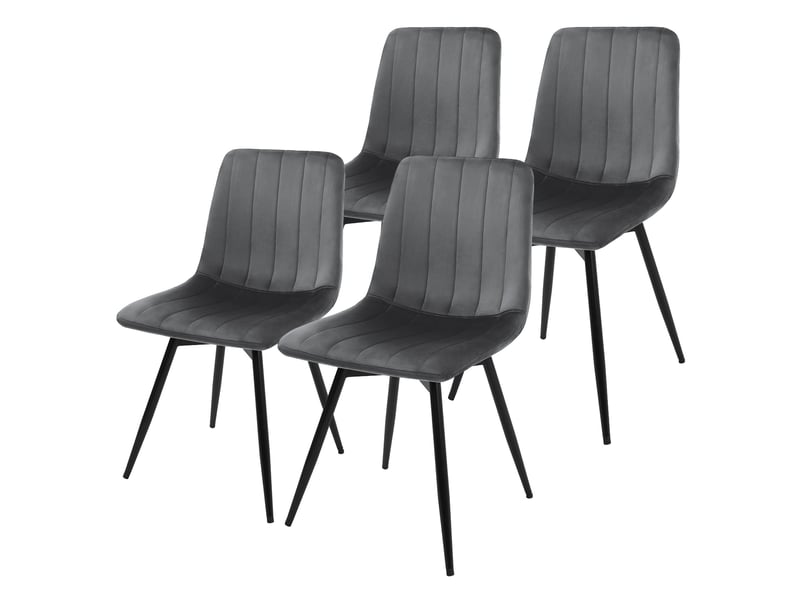 Ml-design chaise de salle à manger en velours, lot de 4, pivotante 360 degrés, avec dossier, pieds en métal, design moderne mid-century, patins réglables, pour cuisine salon, 120 kg, anthracite - Conforama A