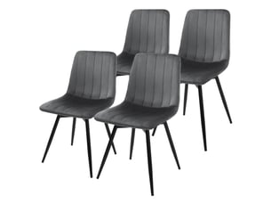 Ml-design chaise de salle à manger en velours, lot de 4, pivotante 360 degrés, avec dossier, pieds en métal, design moderne mid-century, patins réglables, pour cuisine salon, 120 kg, anthracite