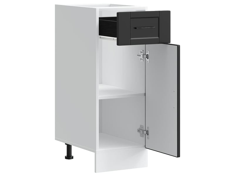 Meuble de rangement, armoire de cuisine porto noir bois d'ingénierie shl1489 - Conforama E