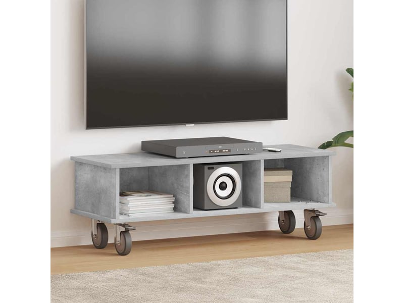 Meuble tv - banc tv - meuble de rangement 100 x 35 x 35 cm gris béton bois d'ingénierie  - Conforama B