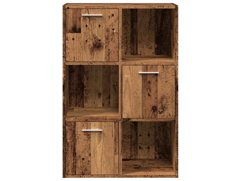  Bibliothèque, meuble de rangement salon vieux bois 60,5x30x90 cm bois d'ingénierie  - Conforama E