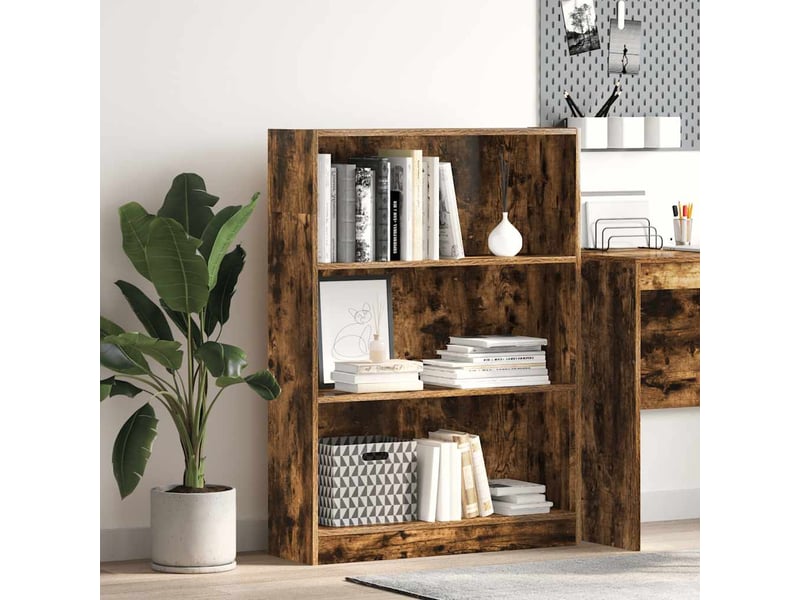  Bibliothèque, étagère de rangement chêne fumé 80x24x109 cm bois d'ingénierie  - Conforama B