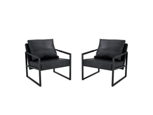 Fauteuil fixe <strong>HAUSS SPOLE</strong> <strong></strong> Simili noir vendu A l'unité