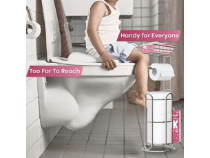 Mega roll toilet paper holder stainless steel bathroom tissue holder stand tp dispenser with phonewipe shelf & magazine rack
