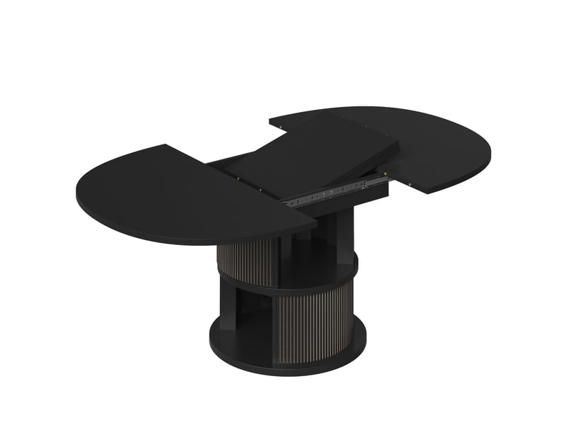 Table extensible ovale noire avec rangement, 118 à 158 cm Fay Lum - Conforama E