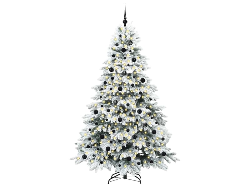  Sapin de noël, arbre de noël artificiel avec 300 led blanc 210 cm pe et pvc cf61216  - Conforama E